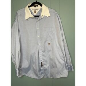 Tommy Hilfiger Mens 100% Cotton Oxford Button Down Shirt Classic Fit 17 1/2 - 35